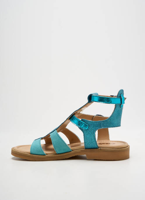 Spartiates chiquet talon plat jusqu'à 3cm bleu CASTA femme