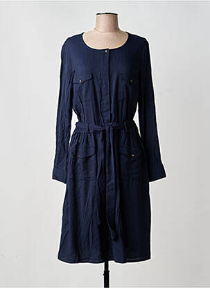 Robe mi-longue manches courtes manches courtes bleu SESSUN femme