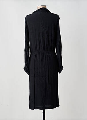 Robe mi-longue coupe fluide manches longues noir LA PETITE FRANCAISE femme