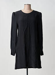 Robe mi-longue coupe fluide manches longues noir IDANO femme