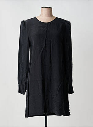 Robe mi-longue manches longues manches longues noir IDANO femme