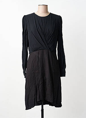 Robe mi-longue manches longues manches longues noir SUNCOO femme