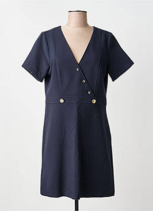 Robe mi-longue manches courtes manches courtes bleu LA PETITE FRANCAISE femme