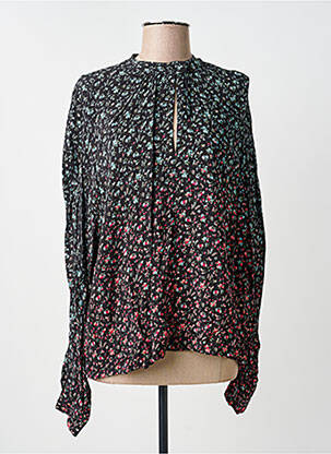 Blouse imprimé fleurs manches longues noir IDANO femme