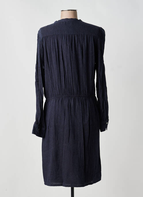 Robe mi-longue coupe fluide manches longues bleu HARTFORD femme