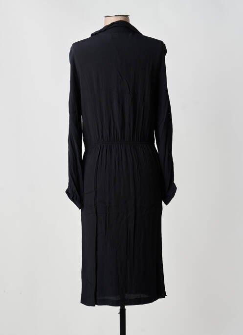 Robe mi-longue coupe fluide manches longues noir LA PETITE FRANCAISE femme
