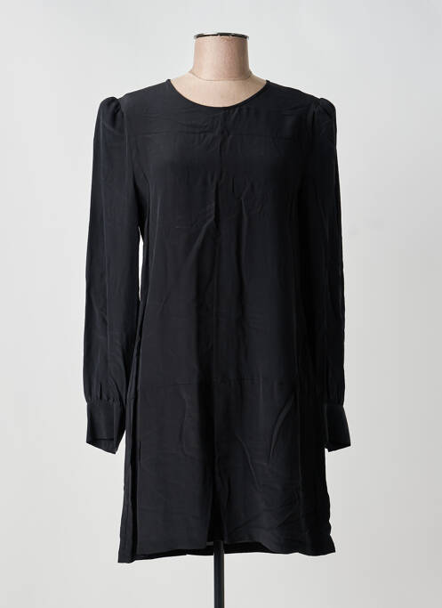 Robe mi-longue manches longues manches longues noir IDANO femme