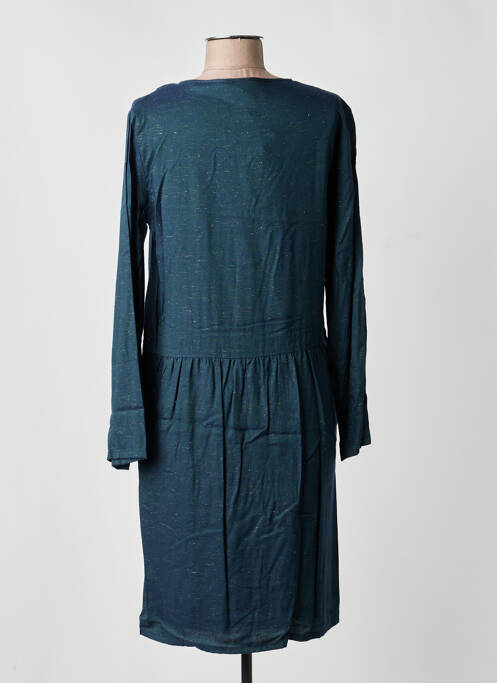 Robe mi-longue coupe fluide manches longues vert HARTFORD femme