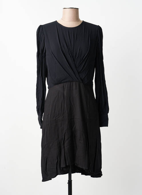 Robe mi-longue manches longues manches longues noir SUNCOO femme