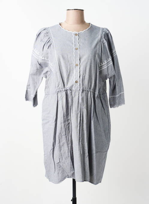 Robe courte manches longues manches longues gris THE KORNER femme