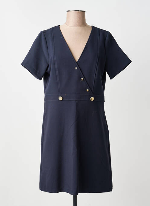 Robe mi-longue manches courtes manches courtes bleu LA PETITE FRANCAISE femme