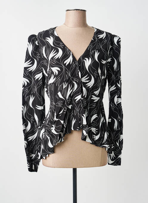 Chemisier coupe cintrée manches longues noir IDANO femme