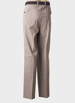 Pantalon droit tissage popeline taille normale marron LUIGI MORINI homme