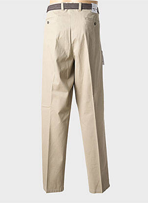 Pantalon droit tissage popeline taille normale beige EMYLE homme