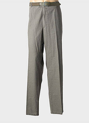 Pantalon droit tissage popeline taille normale gris LUIGI MORINI homme