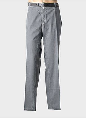 Pantalon droit tissage popeline taille normale gris LUIGI MORINI homme