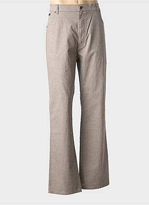 Jeans coupe droite fermeture zippée sous rabat boutonné taille normale marron WRANGER homme