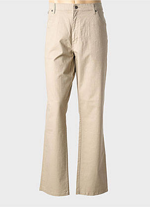 Jeans coupe droite fermeture zippée sous rabat boutonné taille normale beige WRANGLER homme