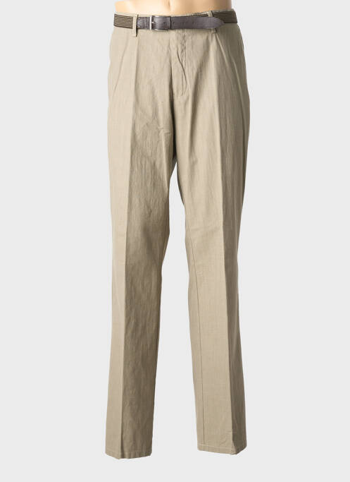 Pantalon droit tissage popeline taille normale beige GS CLUB homme