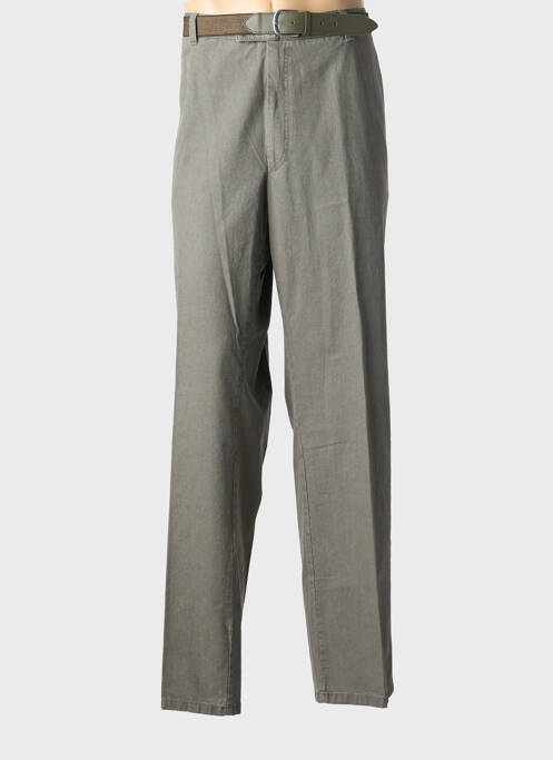 Pantalon droit tissage popeline taille normale gris LUIGI MORINI homme