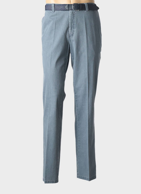 Pantalon slim tissage chiné taille normale bleu LUIGI MORINI homme