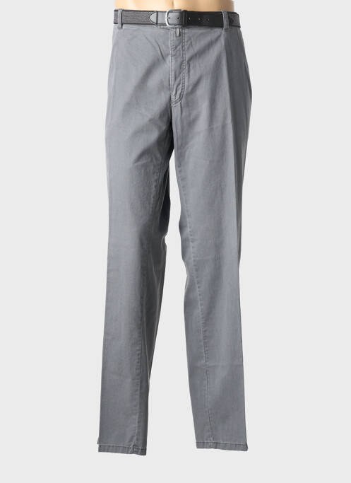 Pantalon droit tissage popeline taille normale gris LUIGI MORINI homme