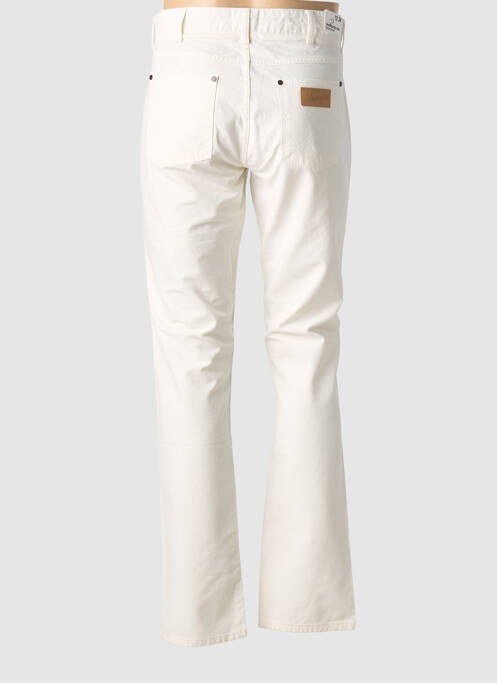 Jeans coupe droite fermeture zippée sous rabat boutonné taille normale beige WRANGLER homme