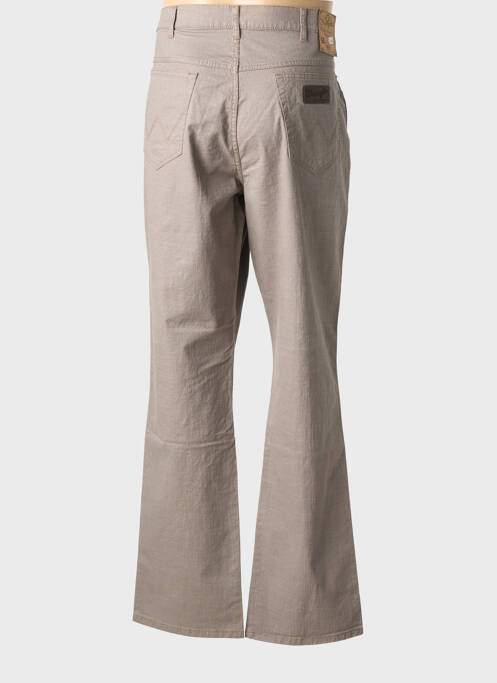 Jeans coupe droite fermeture zippée sous rabat boutonné taille normale marron WRANGER homme