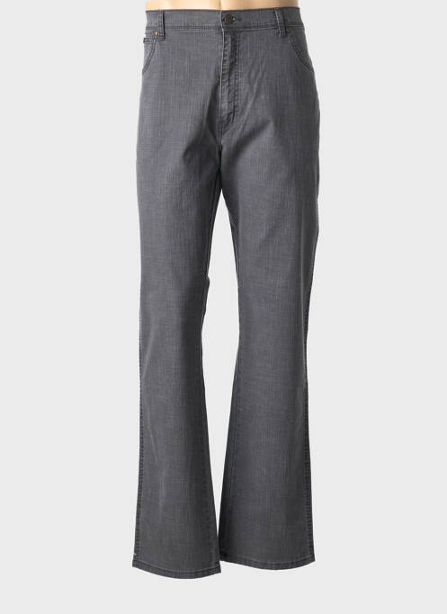 Jeans coupe droite fermeture zippée sous rabat boutonné taille normale gris WRANGER homme