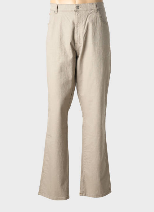 Jeans coupe droite fermeture zippée sous rabat boutonné taille normale beige fonce WRANGLER homme