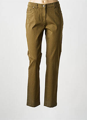 Pantalon droit stretch taille normale vert AGATHE & LOUISE femme