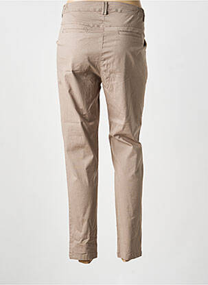 Pantalon chino tissage popeline taille normale beige AGATHE & LOUISE femme