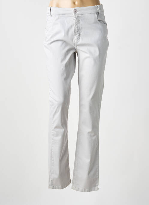 Pantalon droit stretch taille normale gris TBS femme