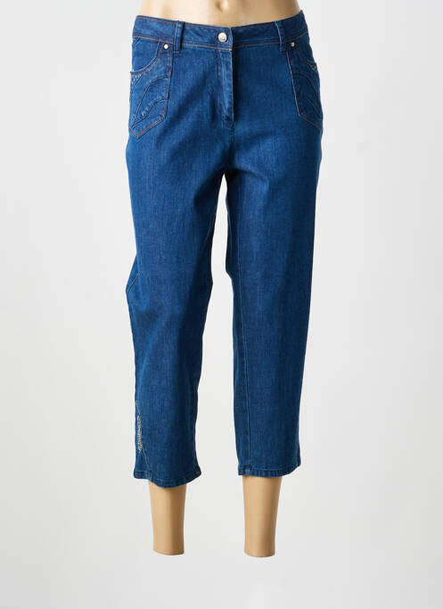 Pantacourt stretch taille normale bleu JAC JAC femme
