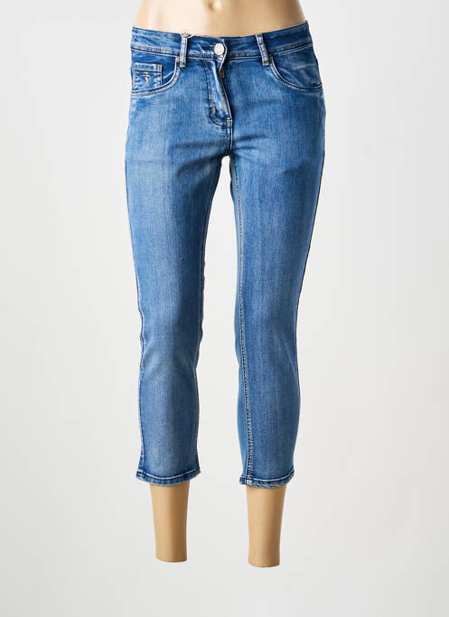 Pantacourt stretch taille normale bleu GRIFFON femme