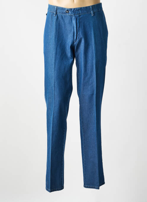 Pantalon chino fermeture zippée sous rabat avec crochet taille normale bleu GS CLUB homme