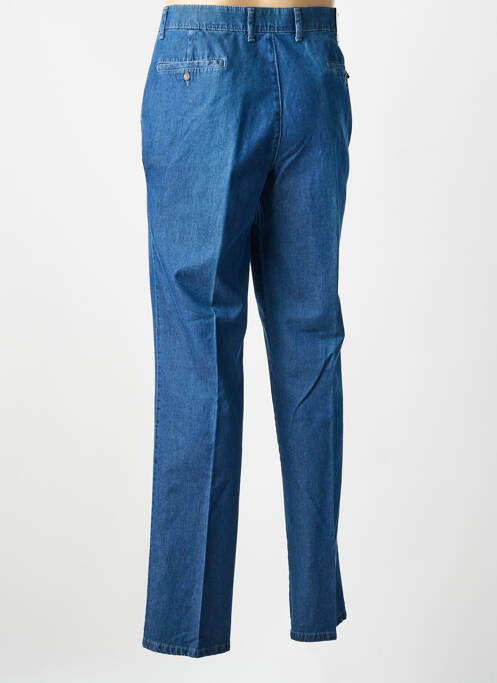 Pantalon chino fermeture zippée sous rabat avec crochet taille normale bleu GS CLUB homme