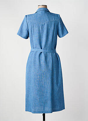 Robe mi-longue manches courtes manches courtes bleu GEVANA femme