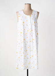 Chemise de nuit imprimé fleurs blanc EGATEX femme