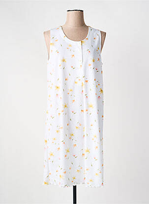 Chemise de nuit imprimé fleurs blanc EGATEX femme