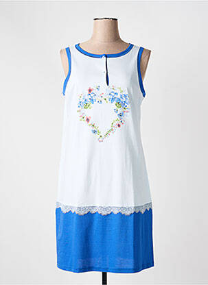 Chemise de nuit sérigraphie bleu LINCLALOR femme
