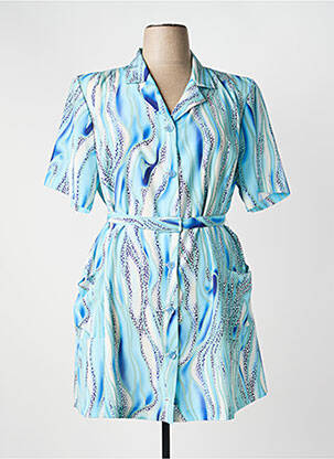 Robe courte manches courtes manches courtes bleu GEVANA femme