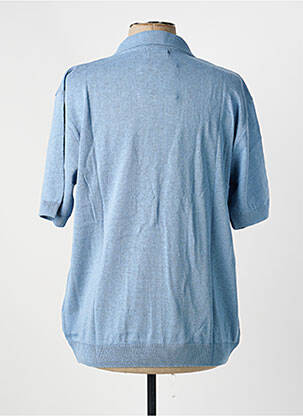 Pull maille souple et aérée manches courtes bleu TRICOVAL homme