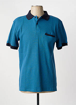 Polo tissage jersey manches courtes bleu SINGULIER homme