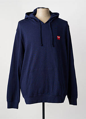 Sweat-shirt à capuche tissage jersey manches longues bleu WRANGER homme
