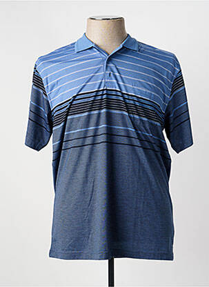 Polo tissage jersey manches courtes bleu CAP 10 TEN homme