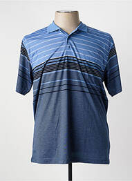 Polo imprimé rayures manches courtes bleu CAP 10 TEN homme