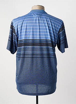 Polo imprimé rayures manches courtes bleu CAP 10 TEN homme