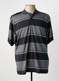 Polo imprimé rayures manches courtes gris GS CLUB homme
