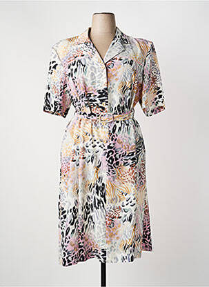 Robe mi-longue beige GEVANA femme